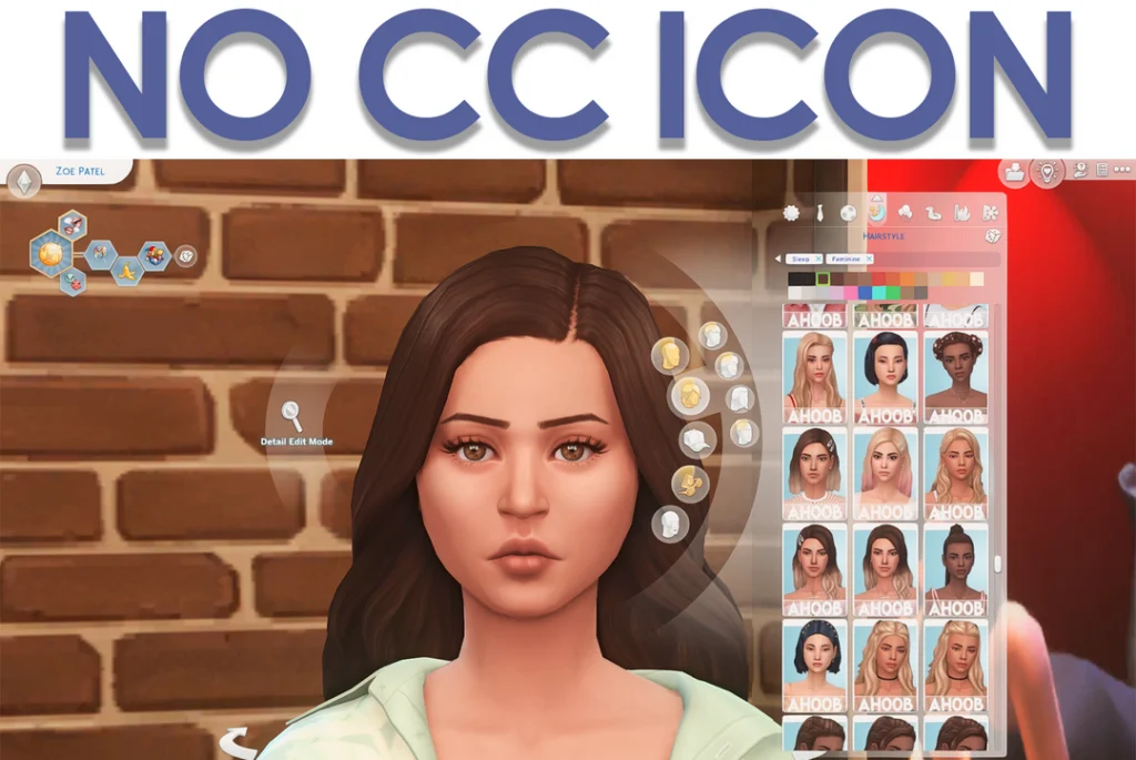 sims 4 No CC Icon in create a sim (CAS)